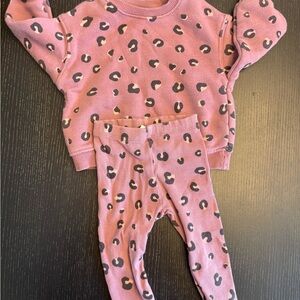 Zara Pink Leopard Print Kids Matching Set